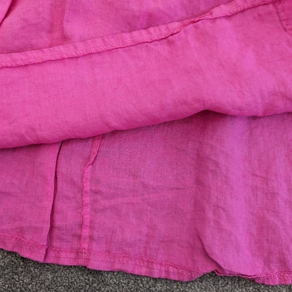 VIVIAN Shyu hot pink linen short sleeve dress Small / Medium - Picture 8 of 13